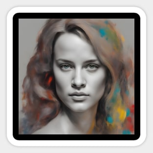 portrait of Alicia Vikander Sticker